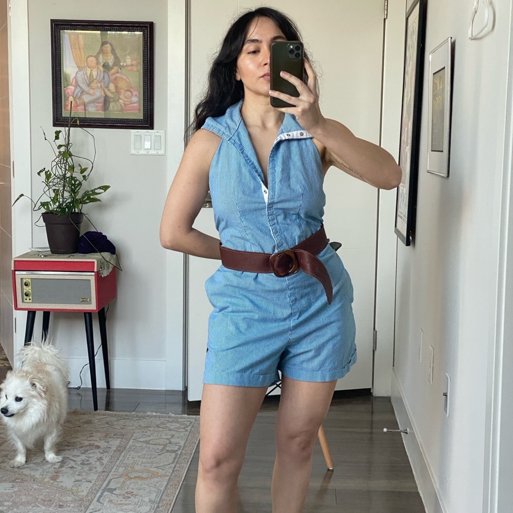Vintage A Byer California Halter Top Romper